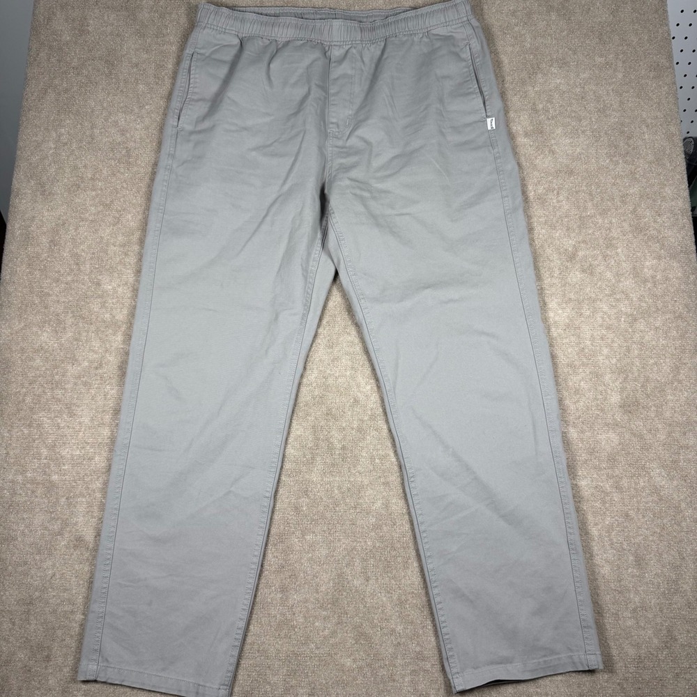 Birdwell Beach Britches MensSize‎ XL Grey Elastic Waist Beach Pants Straight Leg